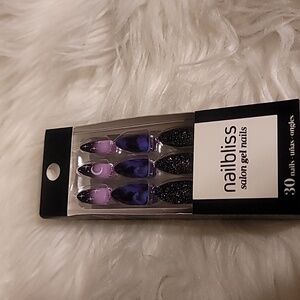New Nailbliss 30 Salon Gel Nails w/ gel glue mini file and manicure stick